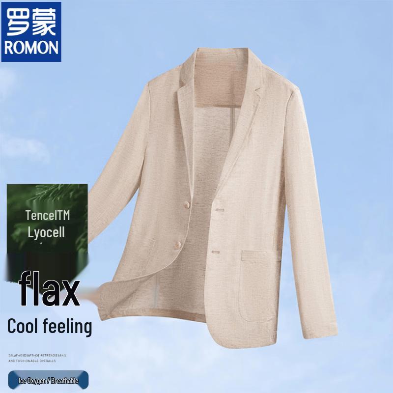 Romon Men s Summer Linen Blend Suit Jacket XXS 180
