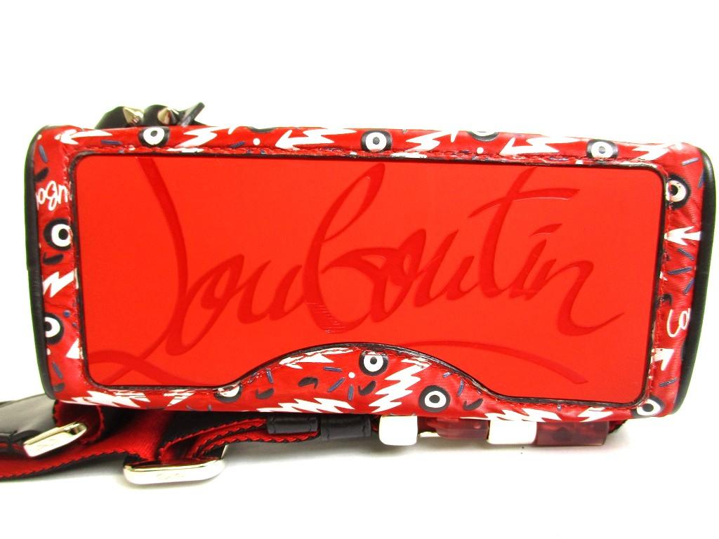 Authentischer Christian Louboutin Roter Nylon Gürtel Hüfttasche Pouch #a946 Aufgearbeitet