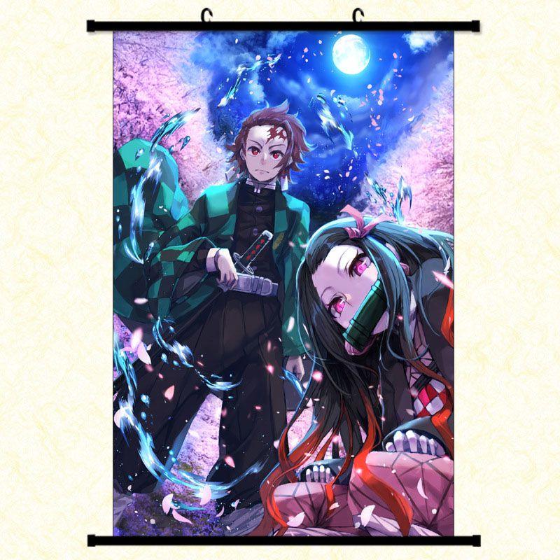 Autentisk Kimetsu No Yaiba Demon Slayer Tecknade Karaktärer Väggaffisch För Hem Och Rumsdekor