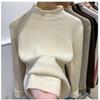 Autumn Winter Long Sleeve Semi-turtleneck Knitted Sweater Women Fashion Elegant Bottoming Shirt Pullover Warm Inner Loose Simple Top Basic Clothing