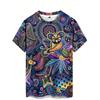 Vibrant 3D Owl Print T-Shirt for Men & Women - Soft Polyester, Short Sleeve, Crew Neck, Colorful Abstract Design
