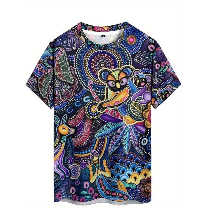 Vibrant 3D Owl Print T-Shirt for Men & Women - Soft Polyester, Short Sleeve, Crew Neck, Colorful Abstract Design XXS