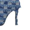 Fashion Kaky's new denim pointed high heel plaid oversized women's boots short boots 44 45 46