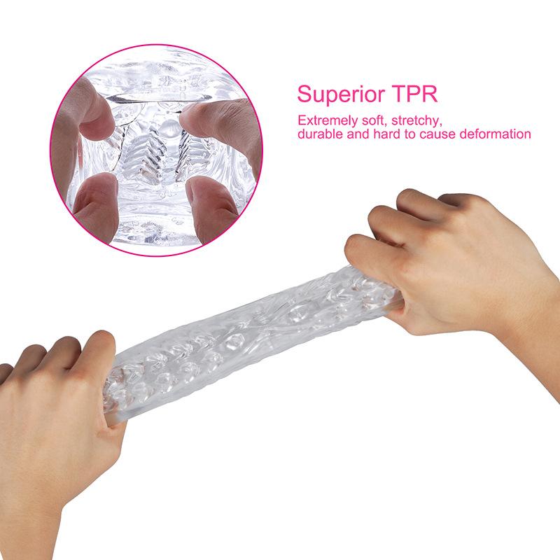 Male Glans Exerciser Masturbation Male Adult Products Portable Transparent Soft Rubber Aeroplane Cup Trainer