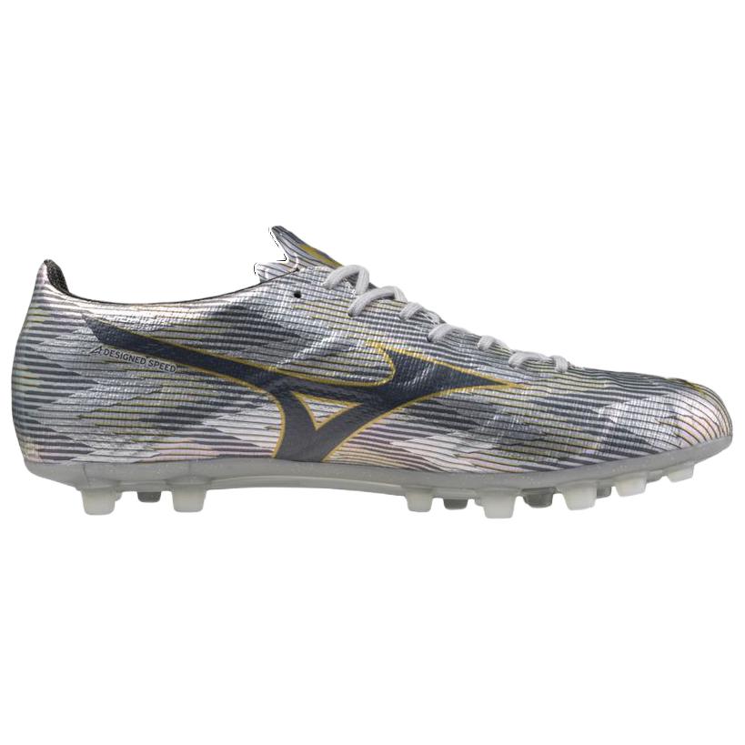 Mizuno Alpha 2 Elite Ag Comfortable Soft Artificial Turf Non-Slip Wear-Resistant Football Shoes Unisex Football Shoes Silver P1GA256304
