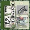 Kickstand Back Cover Phone Case For Samsung Galaxy M34 5G/F34/SM-M346B Anti-dust Shockproof Dirt-resistant Lanyard Panda