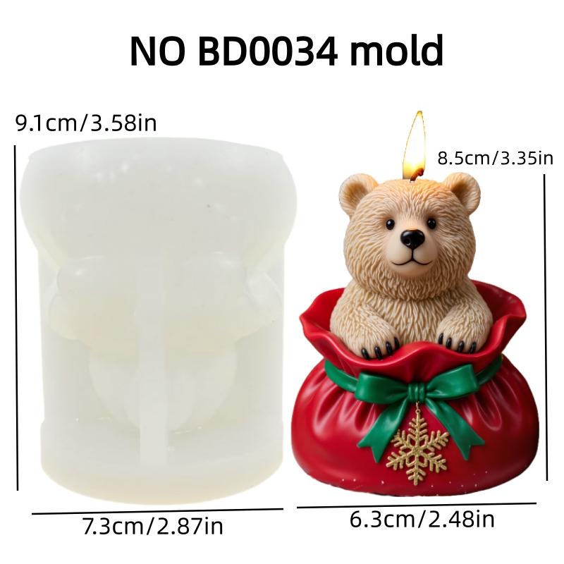 Santa Claus Drží Dárek Vonná Svíčka Silikonová Forma Úsměv Santa Claus Drží Dárkovou Krabici Vonné Pryskyřice Sádrové Formy Vánoční Dárek