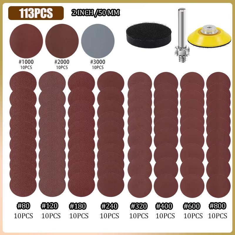 25/50/75mm Sanding Disc Pad 60-3000 Grit Sandpaper Assortment Polishing Disc for Grinder Rotary Tools Woodworking Accessories