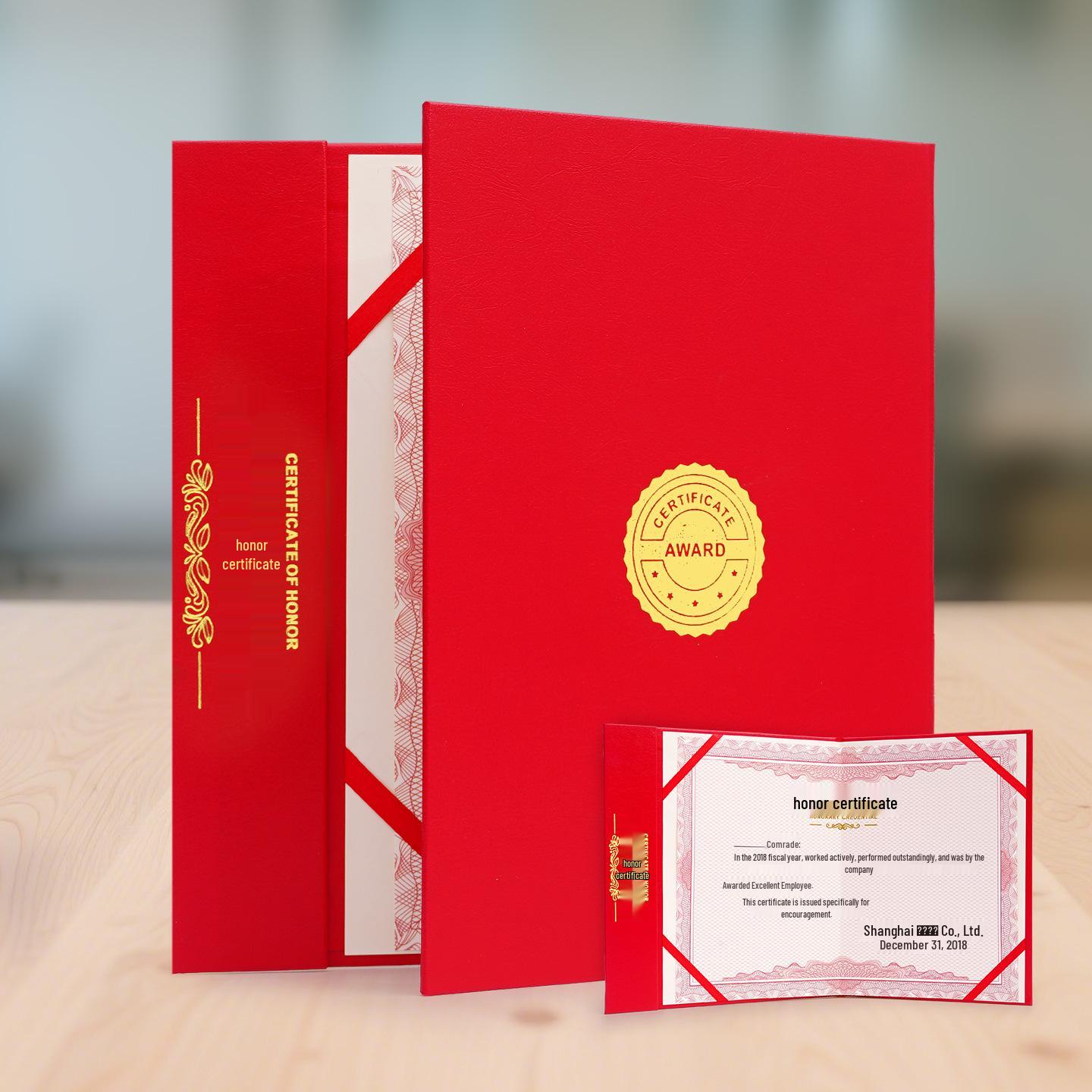 12k Edge Leather Honor Certificate Cover: Custom Award for Outstanding Employees