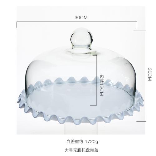 Keramik Kuchenständer Hohe Füße Kuchenplatte Obstschale Desserttisch Displayständer Glasabdeckung Hochzeitsfeier Dekoration Haushalt