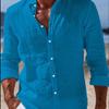 Chemises Homme Printemps/Été Chemises Vêtements de Plage Chemises Boutonnées Couleur Unie Vacances Décontracté Manches Longues Col