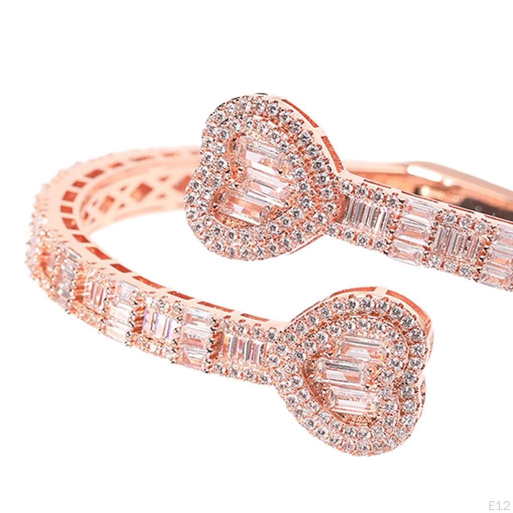 Trendy Bracelet Zircon Trimming Decorative Wrist Bangle for Birthday Lovers