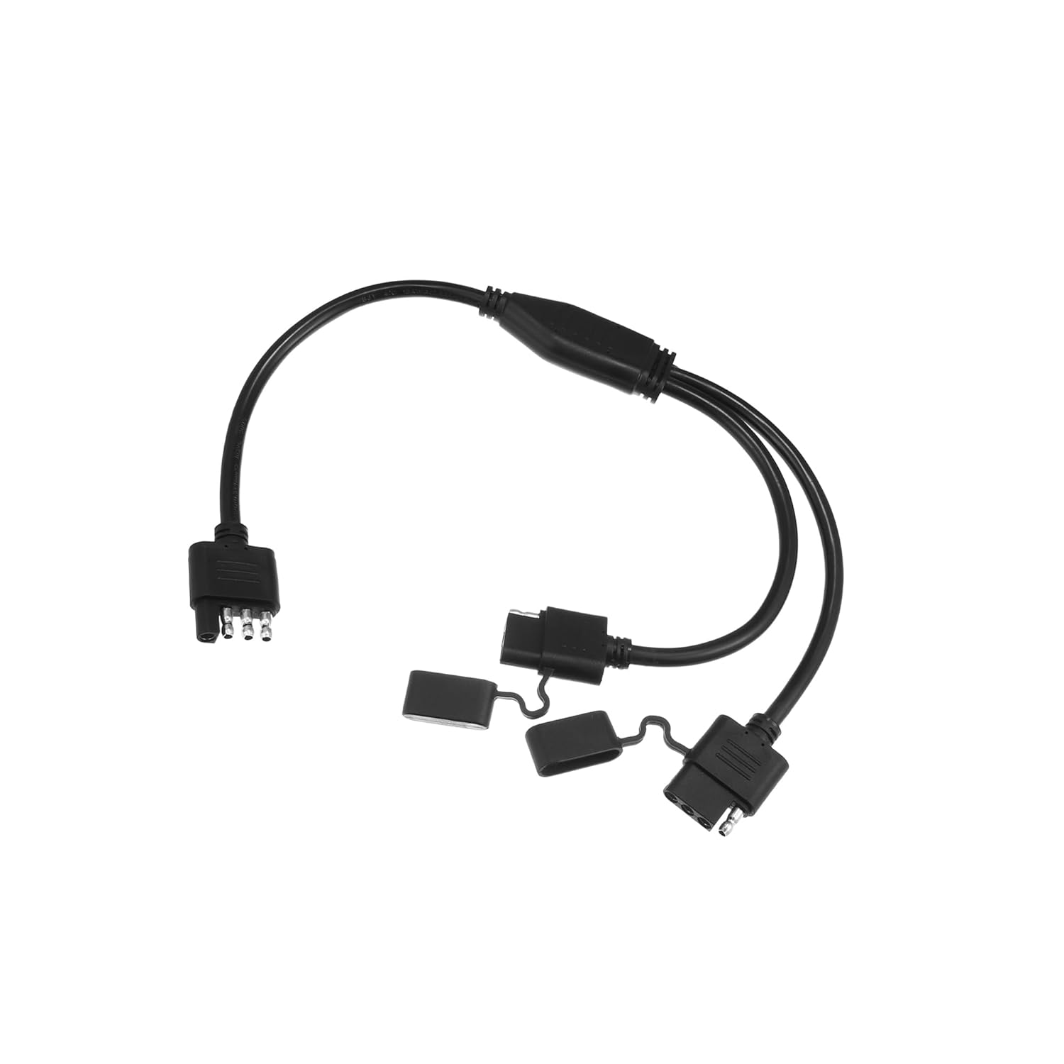 

4 Way Y Splitter Harness Cable for LED Trailer Lights Tailgate Light Bar Trailer Adapter 4 Way Male to Dual Female Trailer Connector 4 Pin Trailer