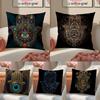 Beautiful Mysterious Style HamsaA Cushion Cover Silky Elegant Comfort Sofa Bed Invisible Zipper Beach Pillowcase