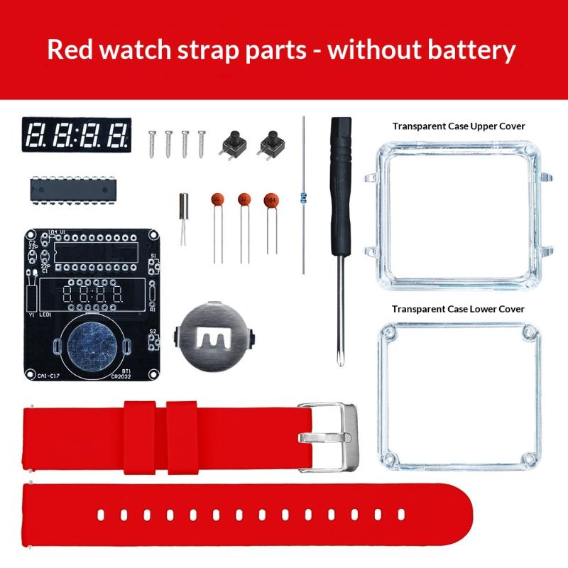 Kit Orologio Elettronico Fai da Te 028 Tubo Digitale LED Creativo Saldatura Microcontrollore Orologio Con Cassa Cinturino in Silicone