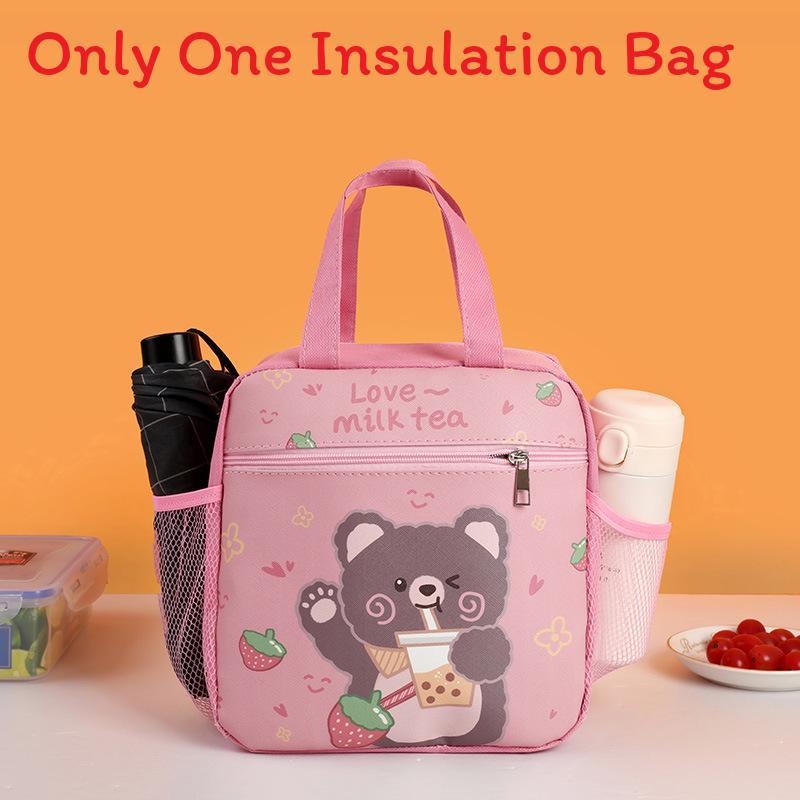 Cartoon Kids Lunch Bag With Insulated Oxford Fabric For School And Picnic Use