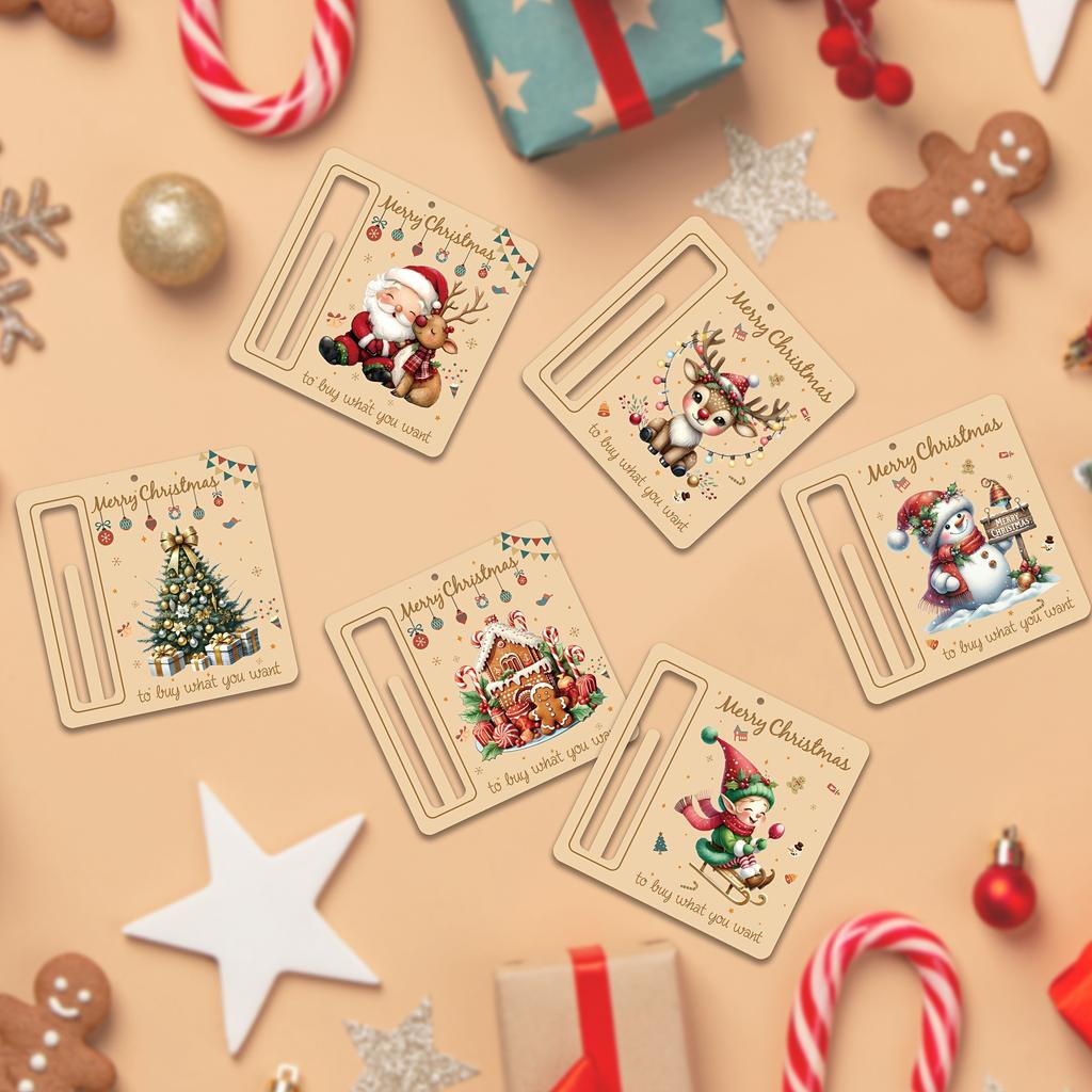 6pcs/set Christmas Money Clips | Perfect for Party Favors, Decorations, Cash Blessings, Home & Tree Ornaments, Gifts for Her