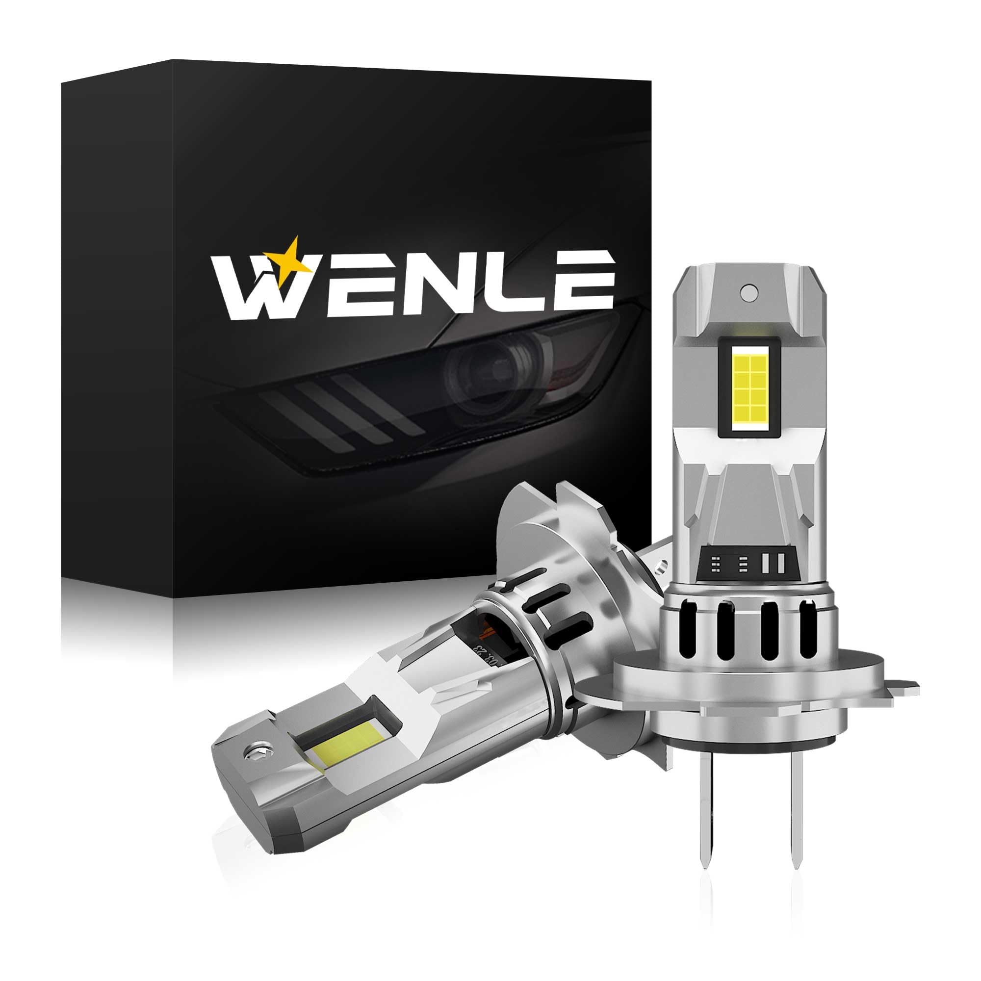 

WENLE Bakukou 20000LM!H7 led headlight for cars/motorcycles, vehicle inspection compatible,