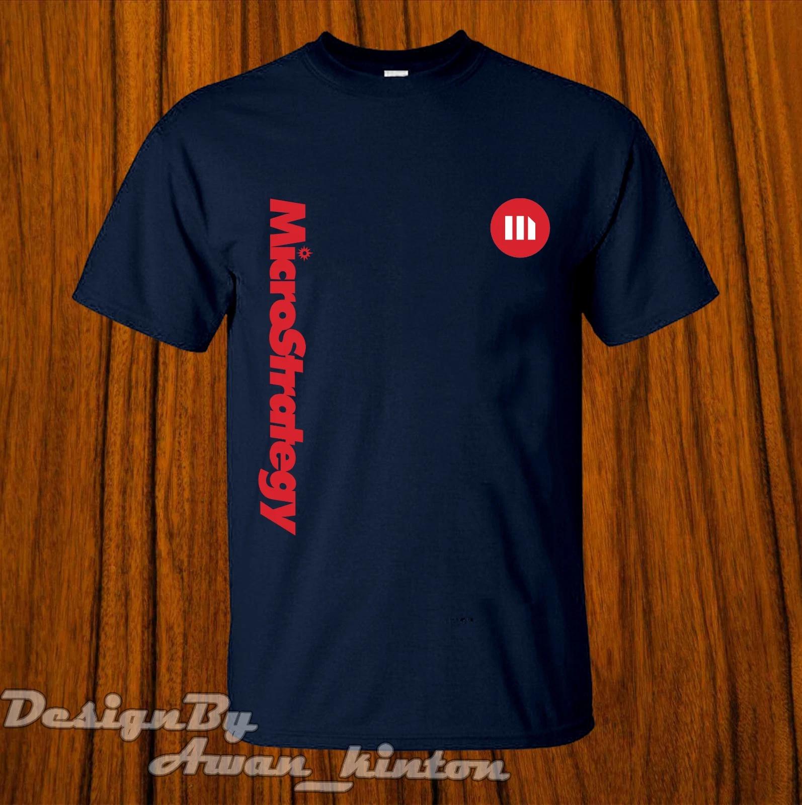 Men s and Women s T-shirts Shirt New MicroStrategy Software Funny Logo Tshirt Made In usa Dark Blue XS
