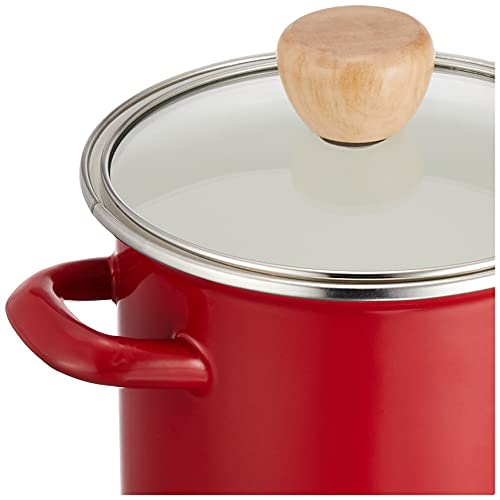 PEARL METAL Cook Pot, Enamel, Deep, 12cm, Red, Crasso, HB-5068