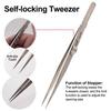 Adjustable Self Clamping Tweezers Jewelry Making Tool Slide Lock Stainless Steel Tweezers Electronic Component Repair Tools