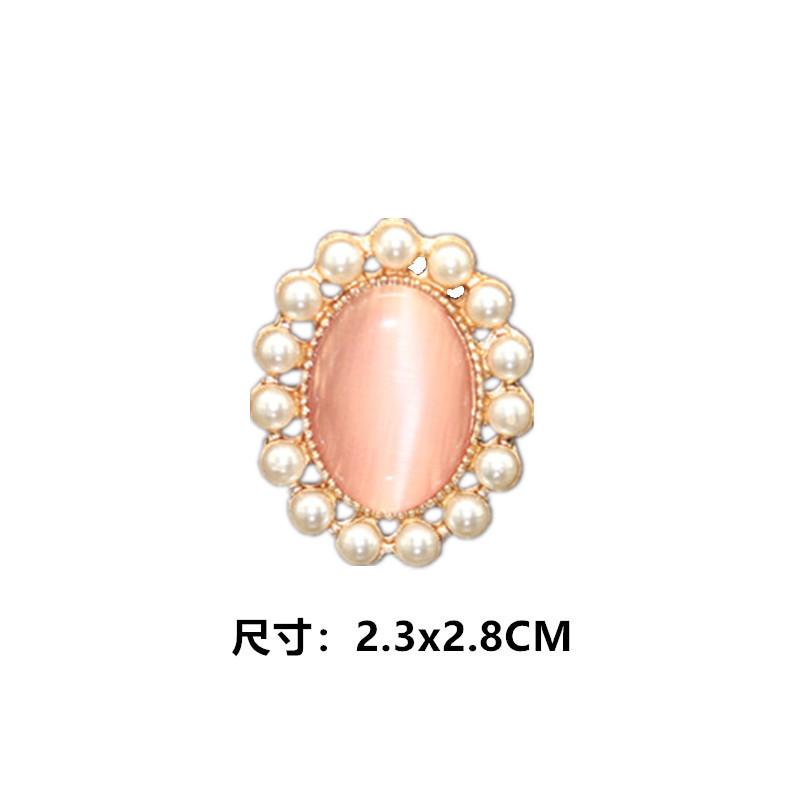 10Pcs Alloy Accessories Pearl Rhinestone Oval Flower Plate Diamond Buckle DIY Handmade Bridal Headgear Group Fan Accessories Material