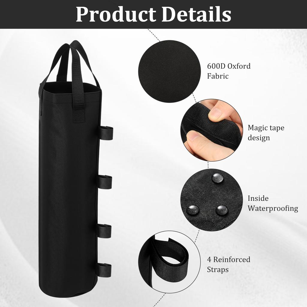 4pcs Canopy Weights Bag Leg Weight for Canopy Legs Extra Large Sand Bags for Weights, Pop Up Canopy Tent, Gazebo, Carport, RV A