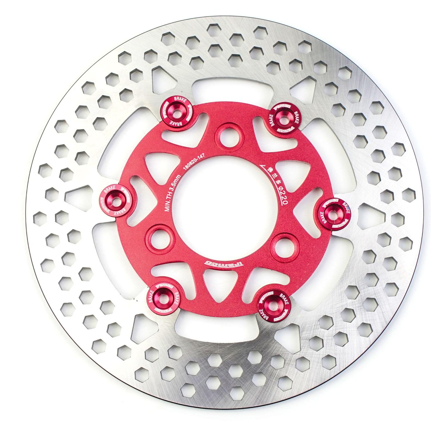 Universal RPM 220mm Motorcycle Brake Disc Rotor Floating Disk Floating Pitching for Street Bike Pedal Bike Pitbike Honda Yahama красный