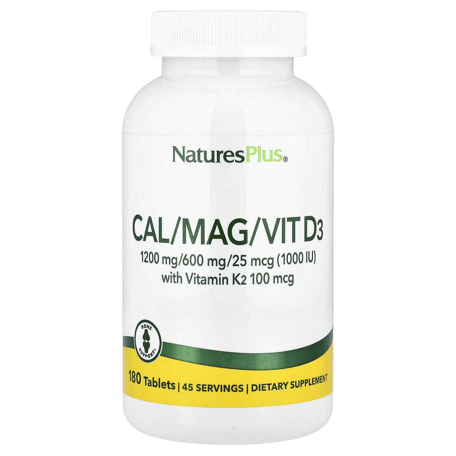 

Calcium/Magnesium/Vitamin D3 with Vitamin K2, 180 Tablets