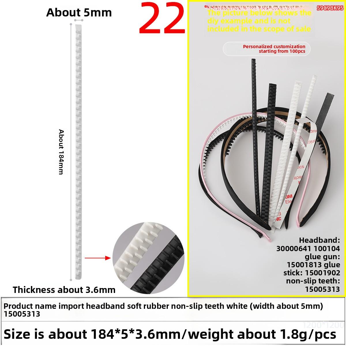 

Повязка для волос и аксессуар для волос надежно фиксируются противоскользящими полосками и зубцами, которые поставляются с самоклеящимися наклейками и нелегко спадают. 15005313#(1pc)