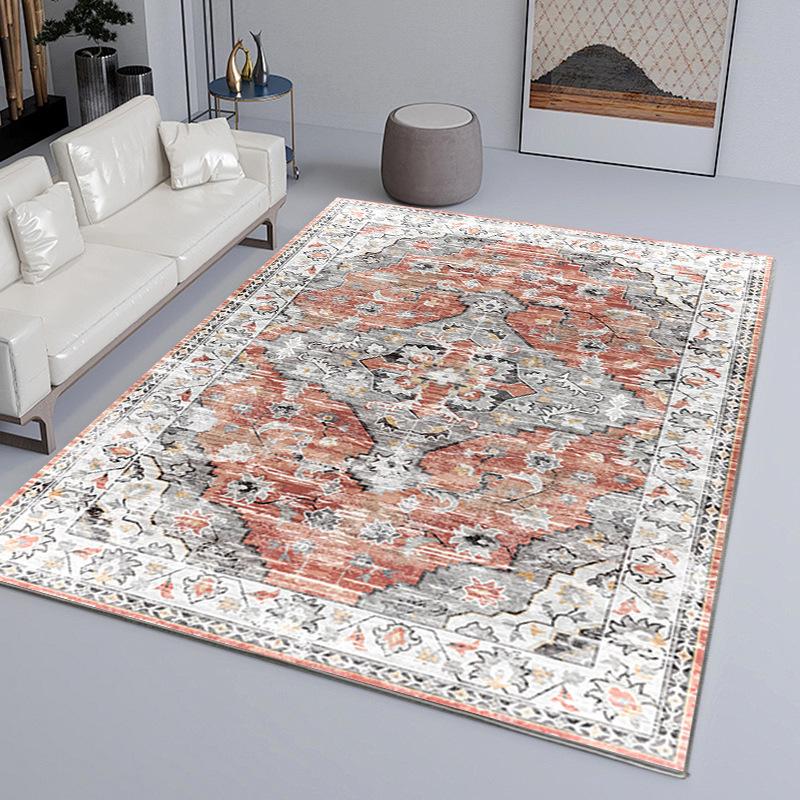 Vintage Living Room Carpet Bedroom Living Room Coffee Table Carpet Household Dirt Resistant and Non Slip Carpet