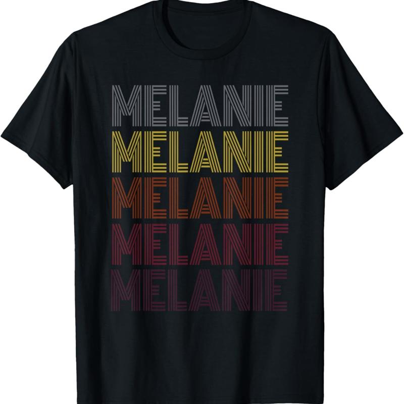 365 First Name Melanie Retro Pattern Vintage Style T Shirt