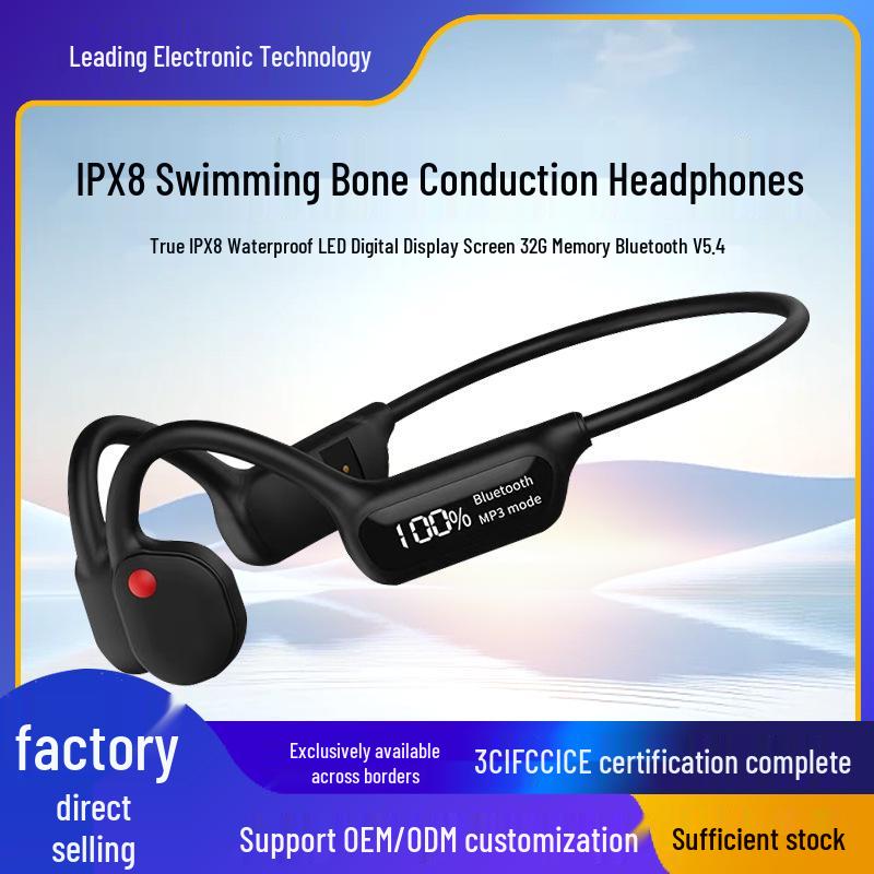 X10 Bone Conduction Bluetooth Over-Ear Headphones: Large Battery, Pro Sports & Swimming