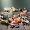 Cartoon Firefighter Fire Extinguisher Throw Pillow Plush Toy Construction Vehicle Plane Doll Home Pillow Cushion Rag Doll