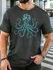 Word Art Octopus Sea Dive Text Graphic Unisexs Front Print T Shirt Ocean Creature Tee Casual Short Sleeve Top Sea Diving Lover Gift