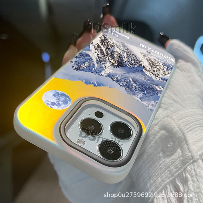 Snow Mountain Aurora White iPhone Case 15 Pro, 14/13, 12, 11Xs Max, xr - Hard, Trendy Plus
