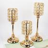 YY.Home Crystal Candle Holder Table Centerpiece Gold Wedding Party Candlestick Home Tabletop Stand Gift Decoration
