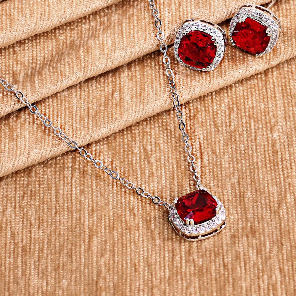 Abdesigns Diamond Pendant Set, Silver Plated Indian Pendant Set,Pendant Set, Synthetic Lab Grown Diamond Pendant Chain