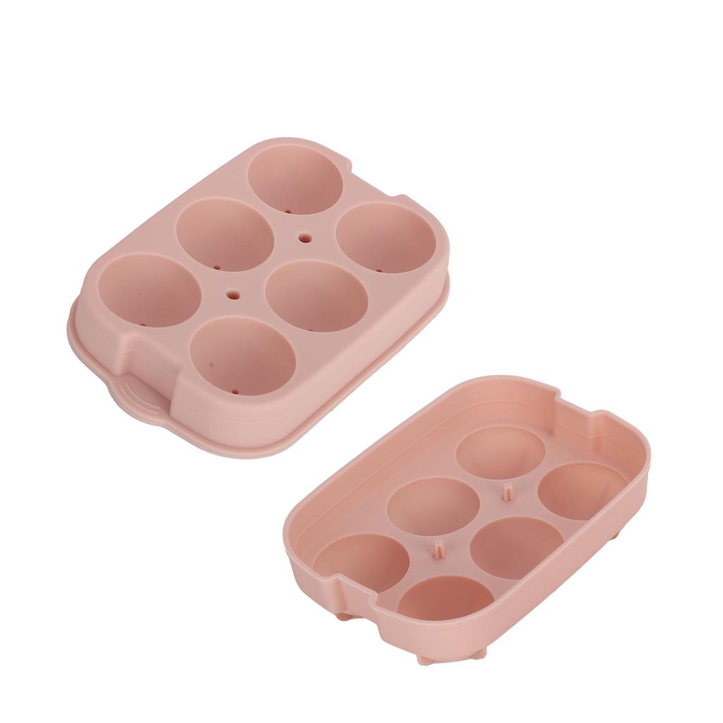 Silicone DIY Ice Cubes Mold Ice Ball Maker Mould Tray for Home Bar Party Cocktail UseLight Pink 6Hole 45mm