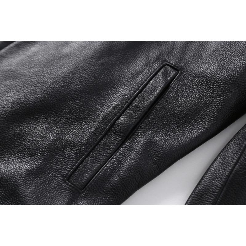 Chinese Size Men's Genuine Leather Jacket 100% Natural Cowhide Leather Coat Men Skin Clothing Autumn Spring Asian Size S-6XL