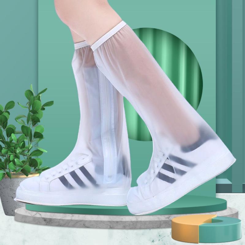 Unisex PVC Waterproof High-Top Non-Slip Shoe Covers for Travel