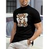 Distressed Teddy Bear Graphic T-Shirt,Soft Breathable & Fade-Resistant, Classic Fit for Daily Casual Wear