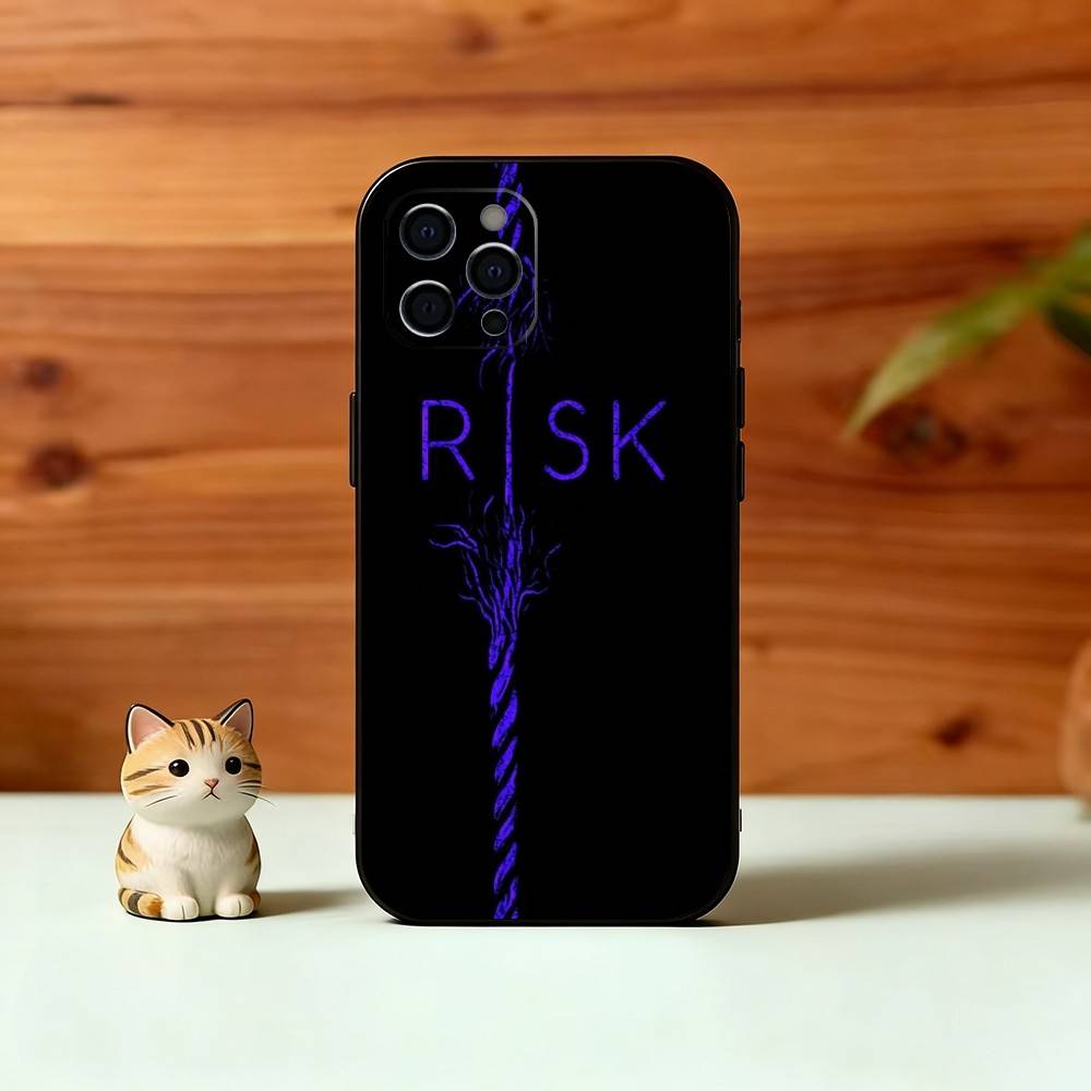 Trading No Risk, No Rich Phone Case For iPhone 17,16,15,14,13,12,11 Plus,Pro Max,XS,Soft Silicone Black Cover