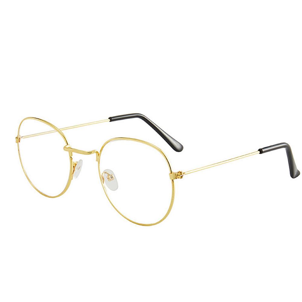 New fashion simple unisex round Plain glasses for men women Metal frame glasses for wedding party eyeglasses
