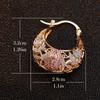 Vintage Our Lady of Guadalupe Hoop Earrings Hollow Floral Carving Religious Icon Design Gold Color Women's Party Jewelry