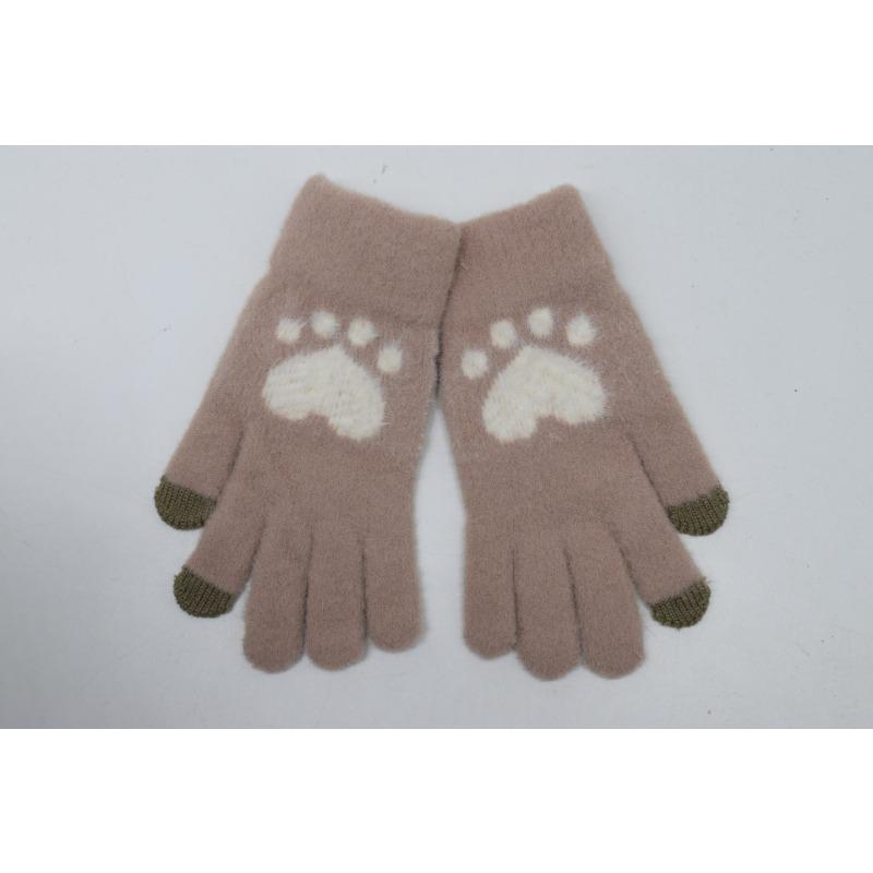 Winter Student Touch Screen Gloves Fleece Cold-proof Cat Claws Cute Bear Paw Riding Gloves Cartoon Gloves