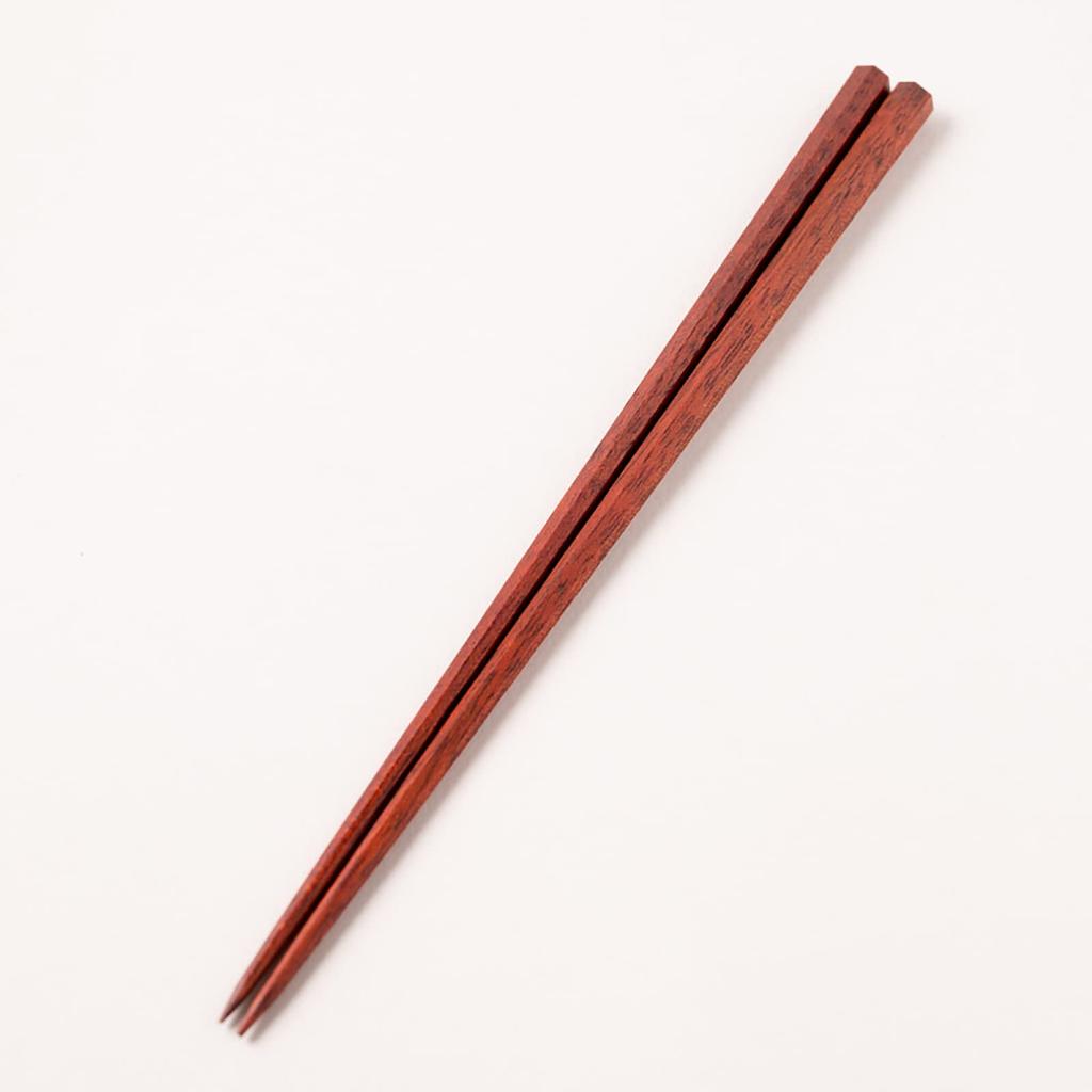 Hashikura Matsukan Chopsticks High Quality Natural Wood 22cm Seven Anagonal Wipe Lacquer Satine Brown Made In Japan G-64561