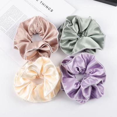 Elegant Satin Ruffled Scrunchie for Ponytails & Buns