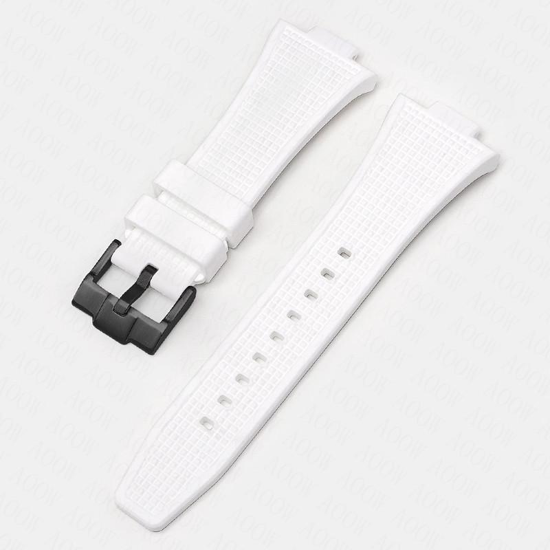 Pasek z wypukłym zakończeniem 12mm*26mm do serii Tissot PRX T137.407/T137.410 Super Player 40mm Męski Gumowy Silikonowy Pasek do Zegarka Bransoleta