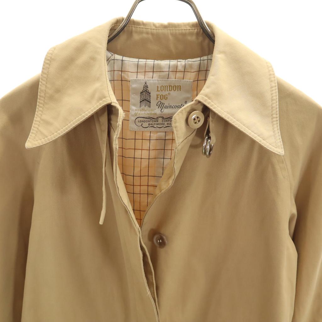 LONDON FOG 70s 80s Vintage Stainless Collar Coat 4 Beige Women Used